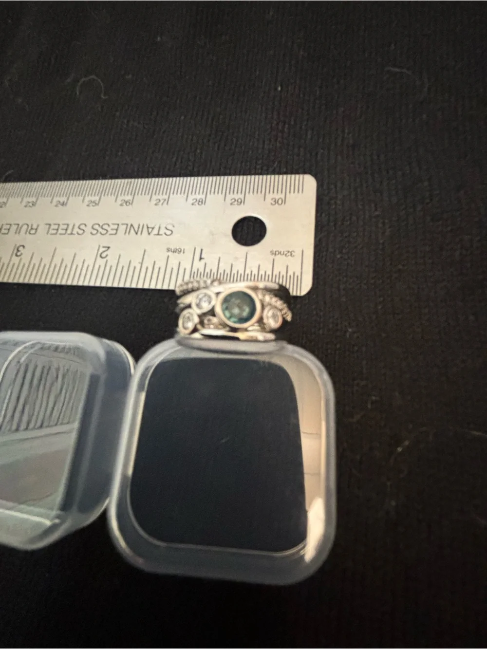 Silver Ring with Blue Center Stone